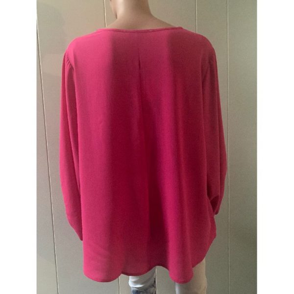 3/4 Puff Sleeve V-Neck Blouse