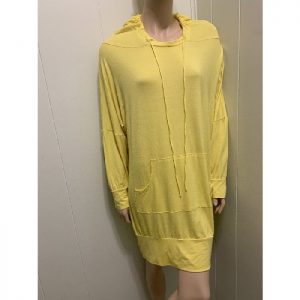 Solid Knee-Length Hoodie Dress