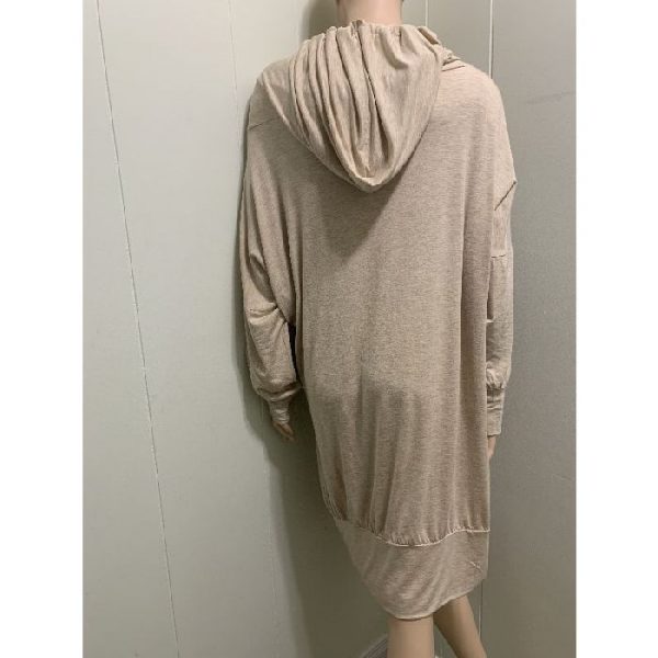 Solid Knee-Length Hoodie Dress