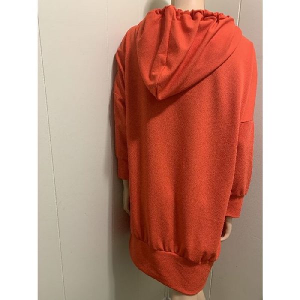 Solid Knee-Length Hoodie Dress